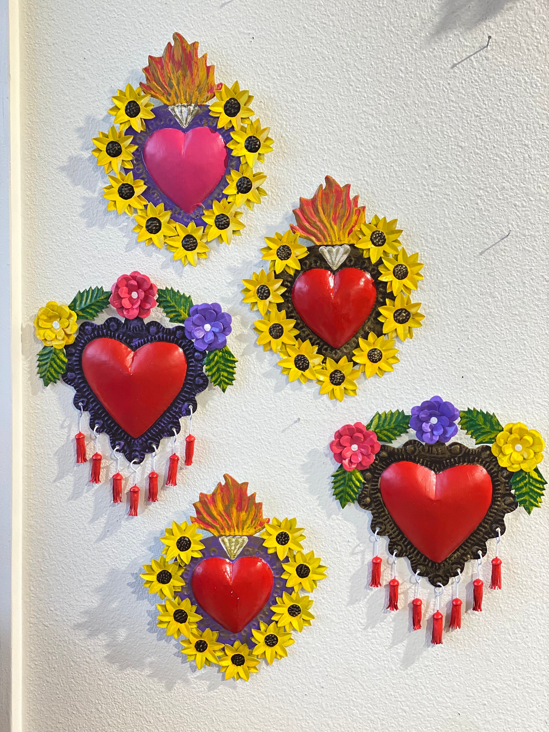 Handmade Mexican Sacred Heart Wall Decor: Tin Corazon With