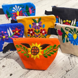 Small Coin Bag - Embroidered Coin Bag - Coin Bag - Cosmetic Purse