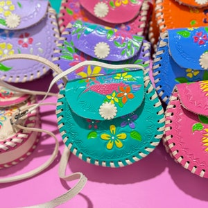 Girls leather Purse - Scarlett Purse - Girls Tooled Purse - Kids Leather Bag - Mexican Purse - Girls Crossbody Bag - Kids Purse