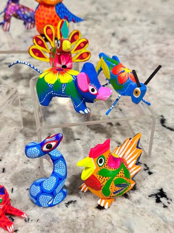 Hand-painted Copal Wood Alebrijes: Mexican Folk Art Spirit Animals