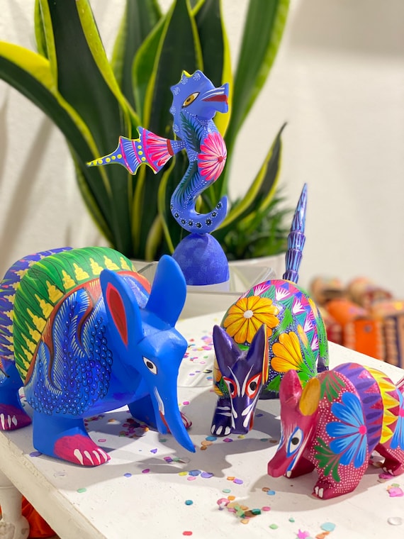 Handmade Armadillo Alebrije – Oaxaca Wood Folk Art Figure - Etsy