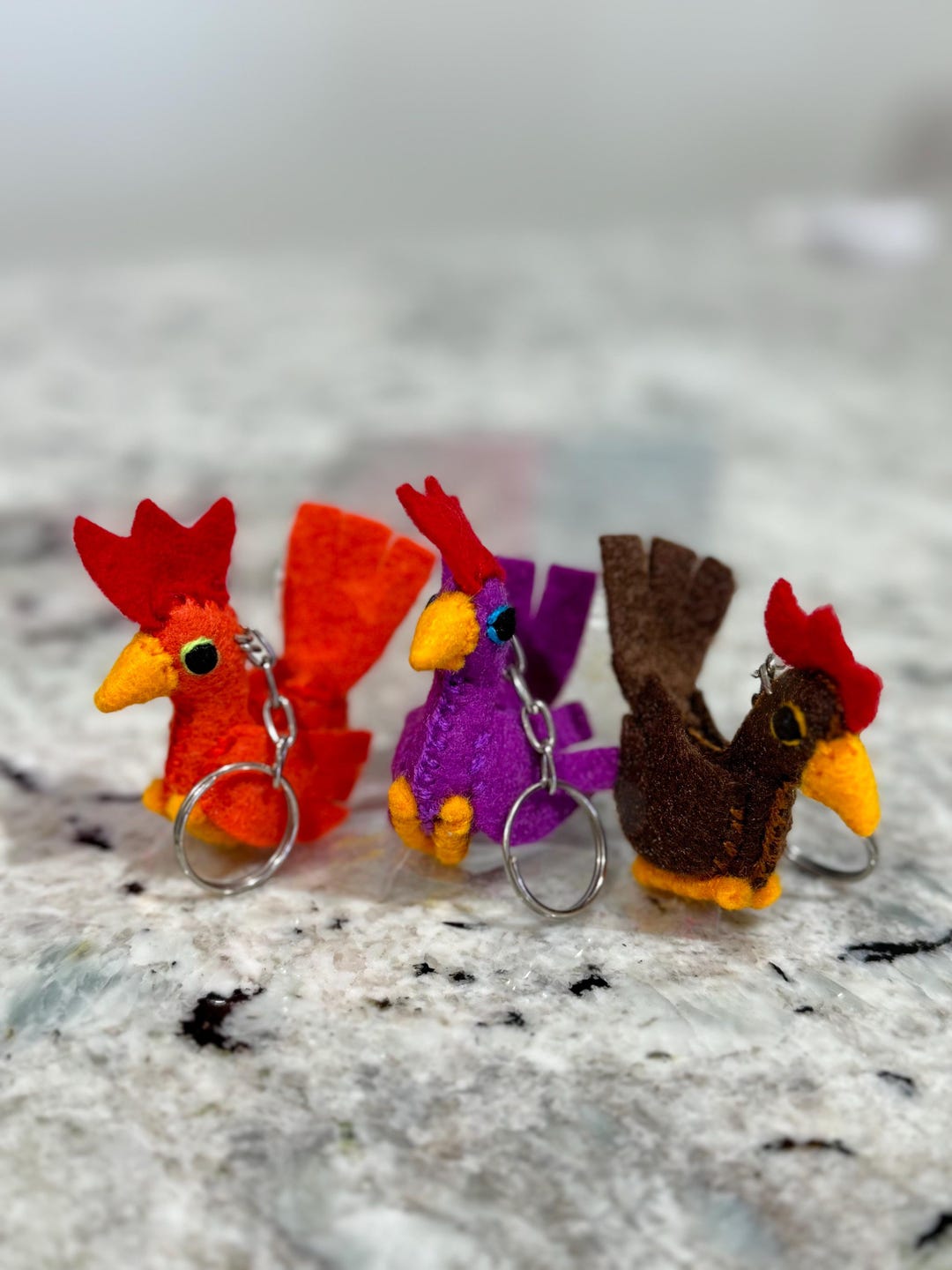 Chicken Keychains - Rooster - Llaveros - Embroidered Keychains