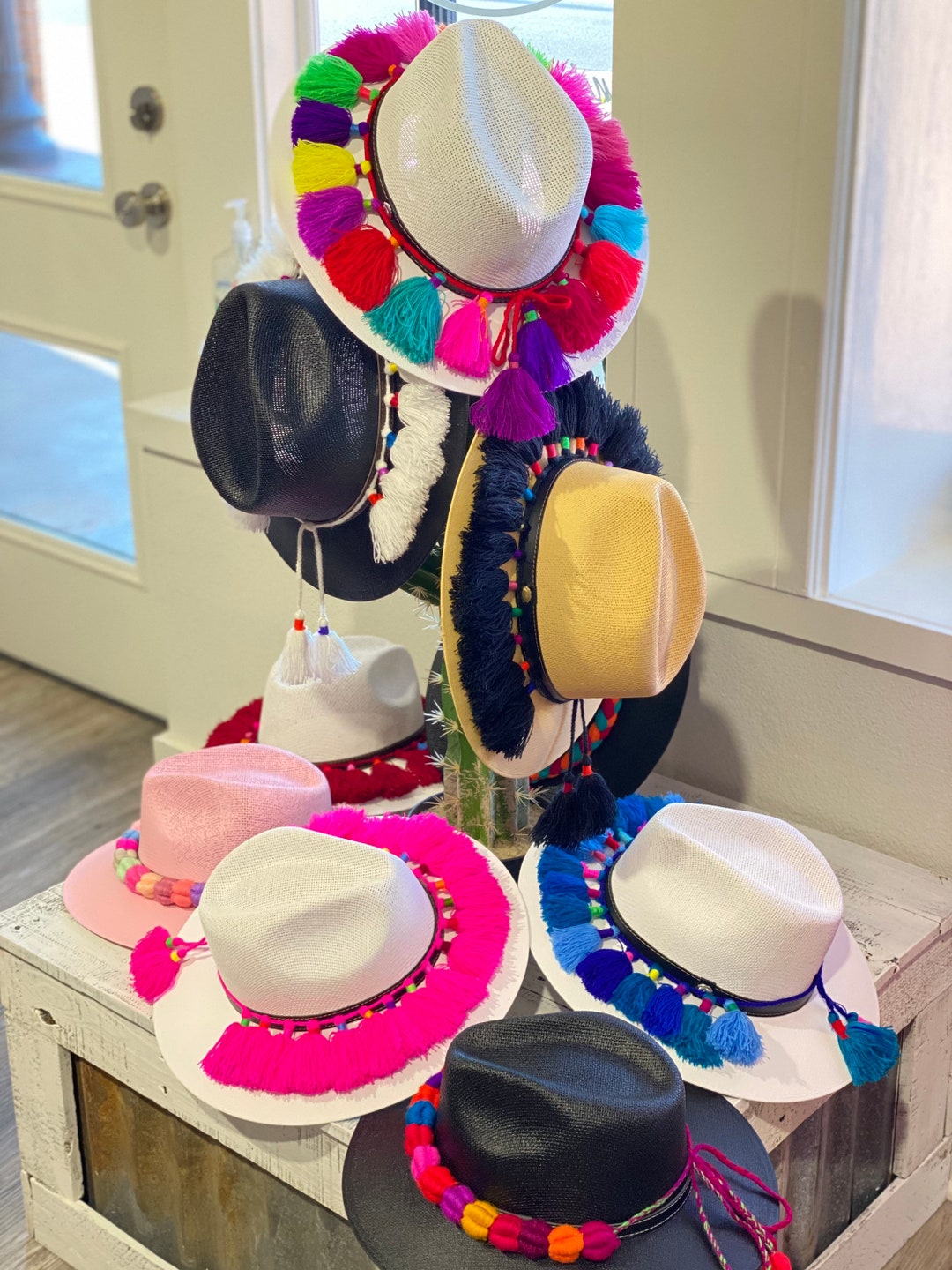 Mexican Hatband Tassel Hatband Hat Accessories Pom Pom Band Toquilla