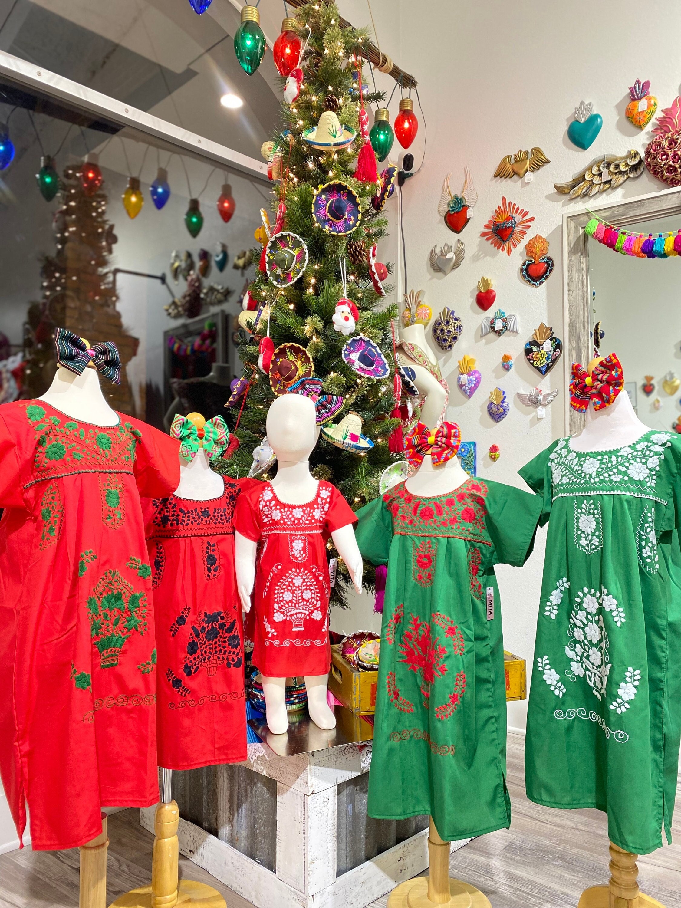 Christmas Dress Girls Dress Mexican Dress Navidad Fiesta Party Dia De La Virgen Virgen Maria Gift Embroidered Artesanal Etsy