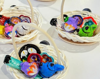 Mini Clay Dish Basket Magnet: Handmade Mexican Altar Decor - Etsy