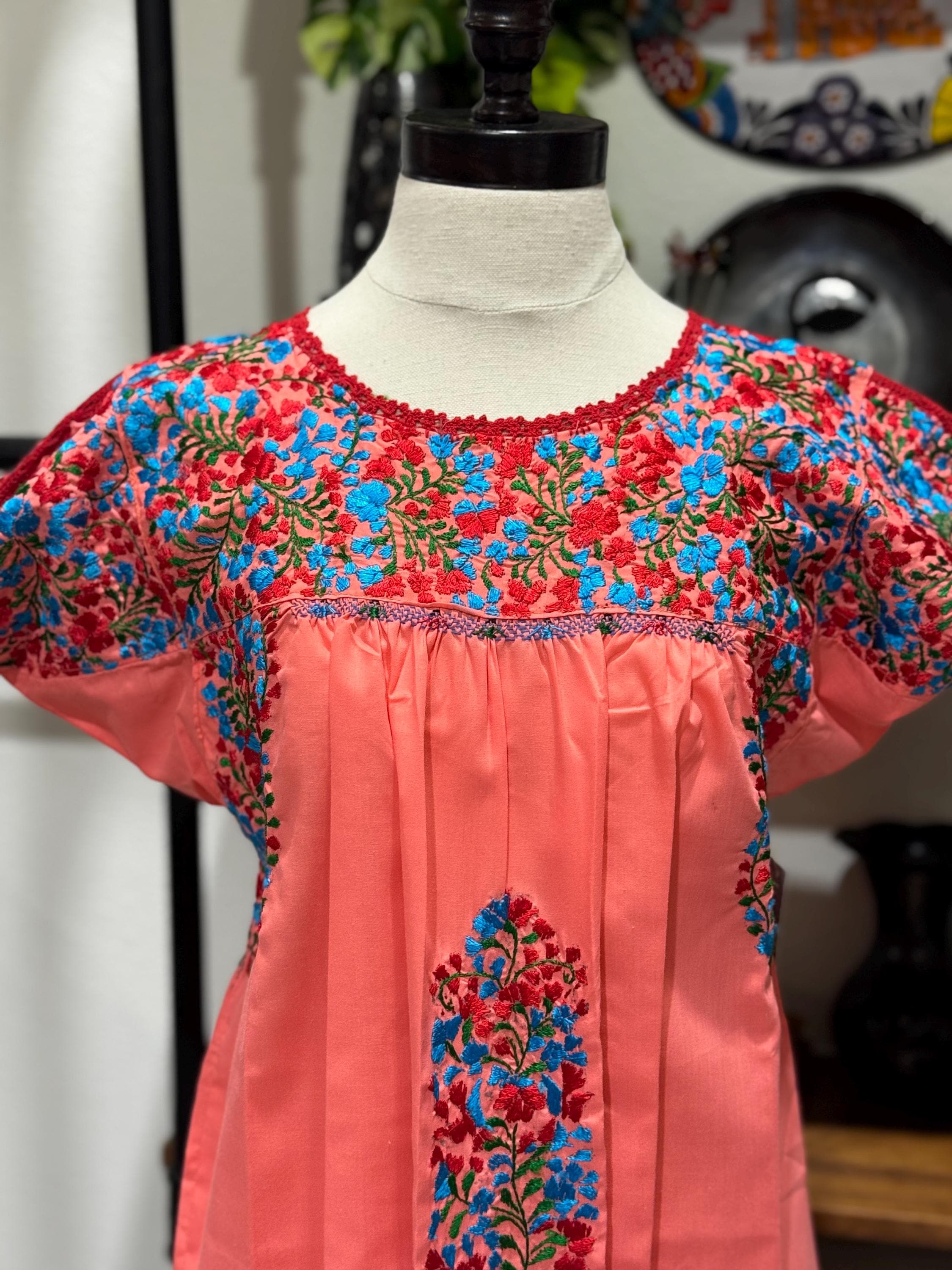 Hand Embroidered Mexican Blouse - Oaxaca Artisan - One of a Kind