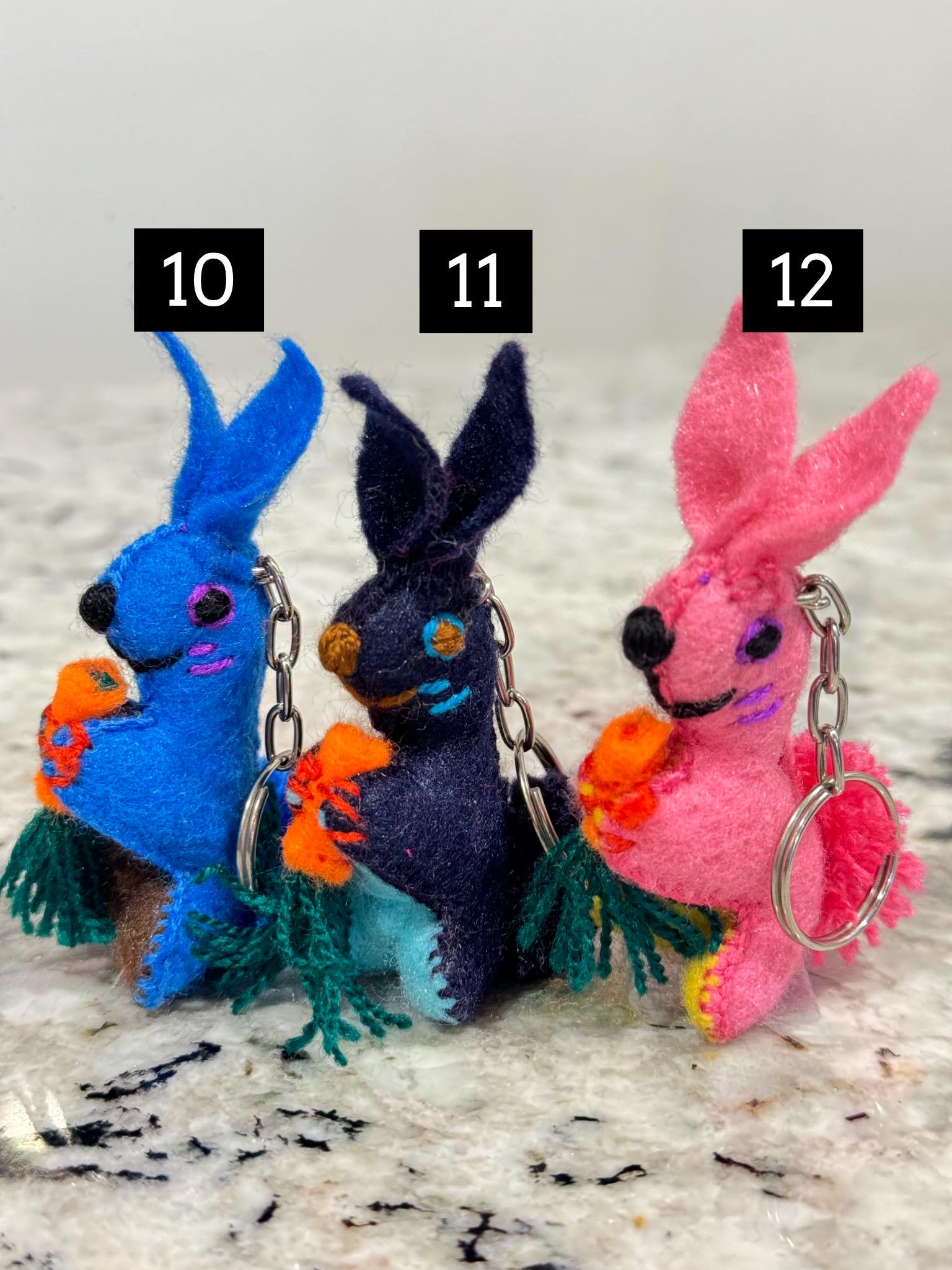Embroidered Rabbit Keychain: Handmade Mexican Animal Charm - Etsy
