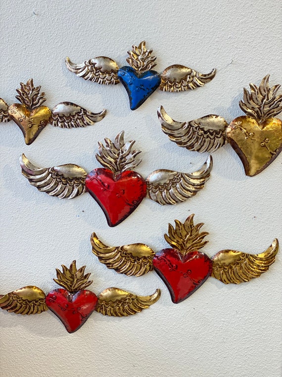 Heart Wings Hand-Embroidered Brooch Pin Heart Wings Hand-Embroidered Brooch Pin