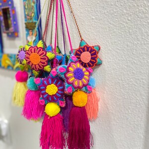 Piñata Pompom Tassel - Mexican Pom Pom - Tassel Pom Pom - Bohemian - Piñata - Fiesta - Ornament- Gift Tag - Purse Charm - Handcrafted Tassel