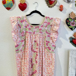 Oaxaca Dress - San Antonino Dress - Mexican Dress - Embroidered Dress - Fiesta Dress - Midi Dress - Flutter Sleeve - Fashion - Summer Dress