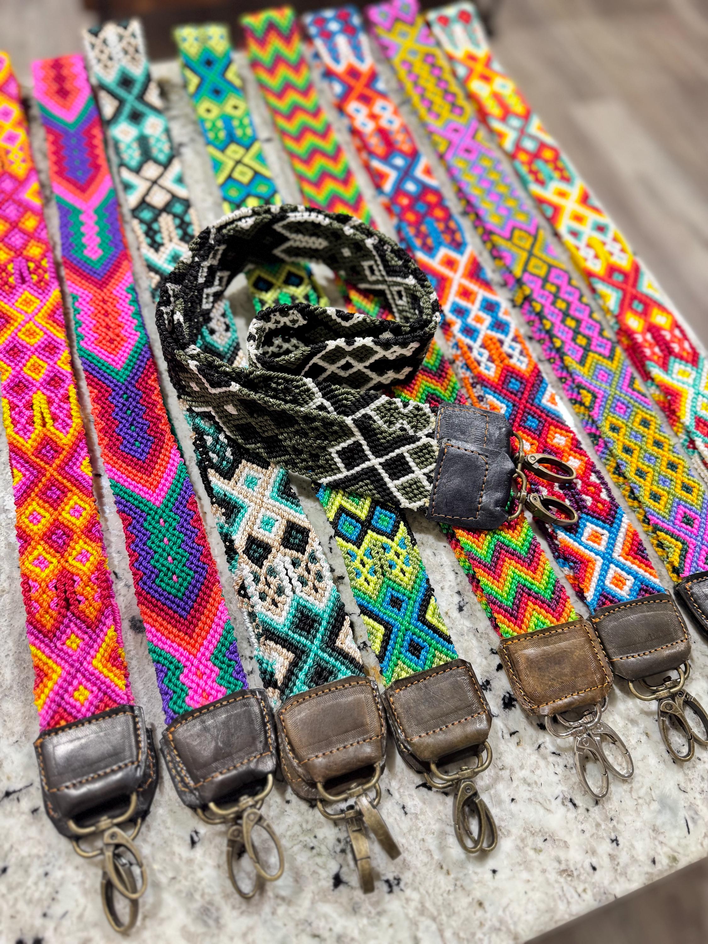 Mexican Purse Straps - Leather Purse Strap - Crossbody Strap - Purse - Bags - Gift - Handwoven - Birthday - Woven Purse Strap