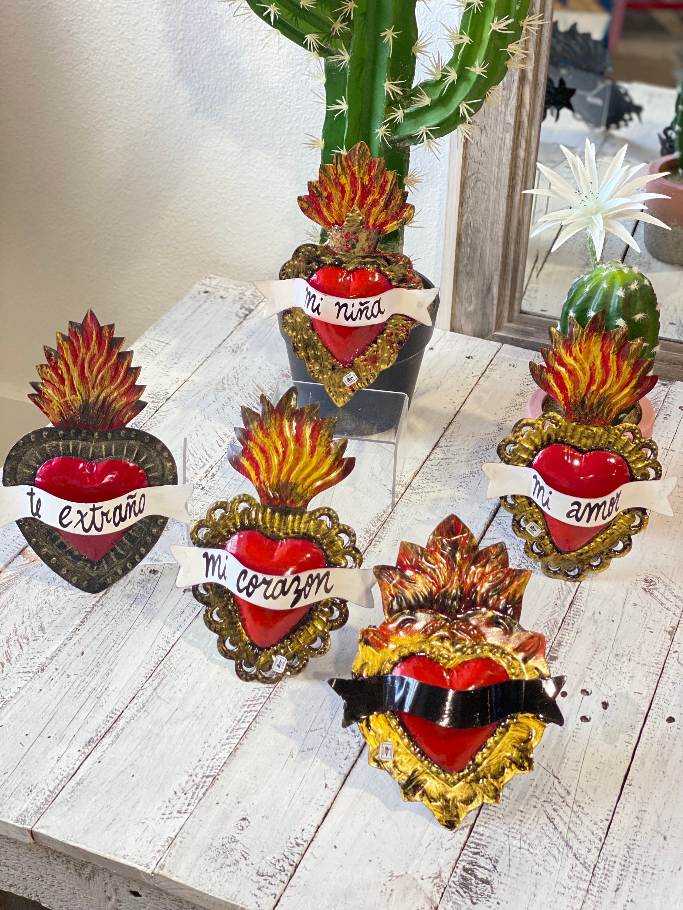 Tin Sacred Heart Wall Decor: Handmade Mexican Folk Art Milagros - Etsy