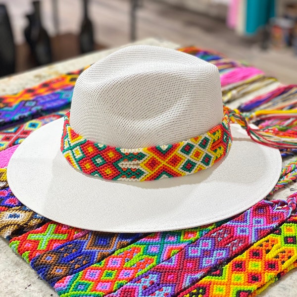 Mexican Hatband - Woven Mexican Hatband- Hat Accessories - Hat - Braided Band - Toquilla - Hat Band - Summer Hat - Vaquera - Western Hat