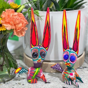 Rabbit Alebrijes- Alebrijes - Handcrafted - Figurines - Oaxaca Alebrijes - Day of the Dead - Gifts - Decor