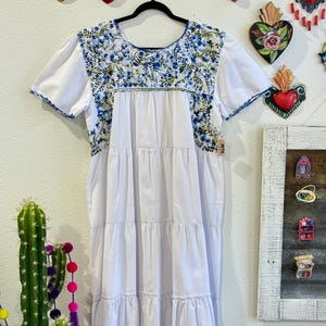 Oaxaca Dress - Ladies - San Antonino Dress - Mexican Dress - Embroidered Dress - Fiesta Dress - Midi Dress - Hand Embroidered - Fashion