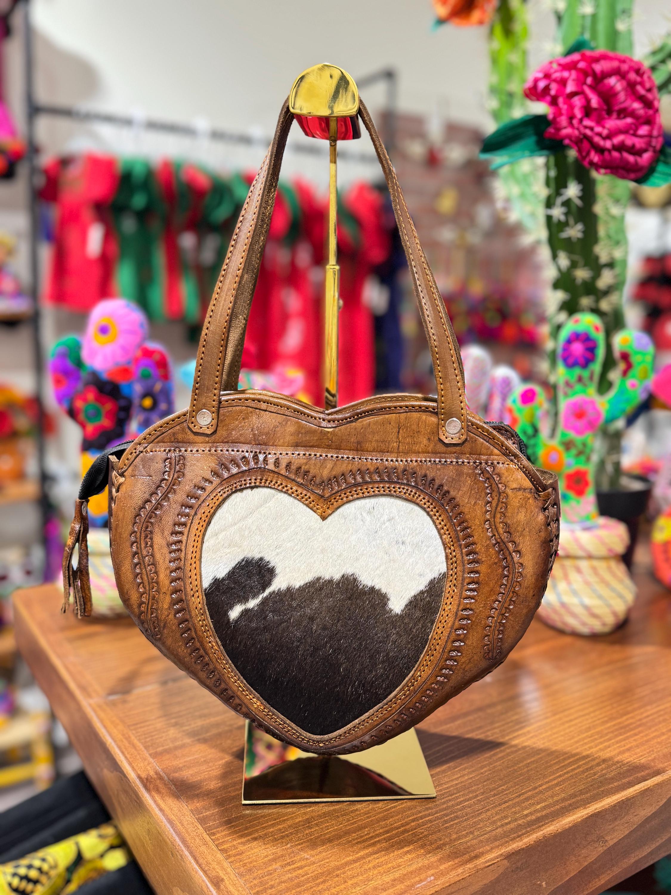 Mexican Leather Heart Purse - Etsy