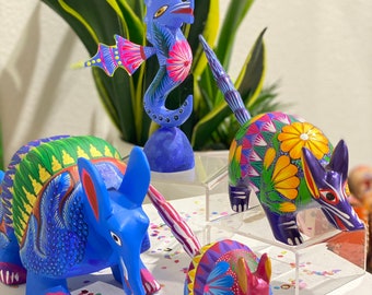Handmade Armadillo Alebrije – Oaxaca Wood Folk Art Figure