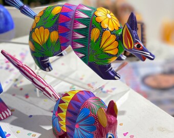 Handmade Armadillo Alebrije – Oaxaca Wood Folk Art Figure - Etsy