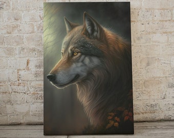 Wolf Print Wolf Printable Wall Art Beautiful Wolf Digital Download Animal Wolf Print Large Poster Frame Wolf Family Colored Photo