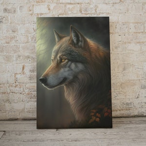 Wolf Print Wolf Printable Wall Art Beautiful Wolf Digital Download Animal Wolf Print Large Poster Frame Wolf Family Colored Photo