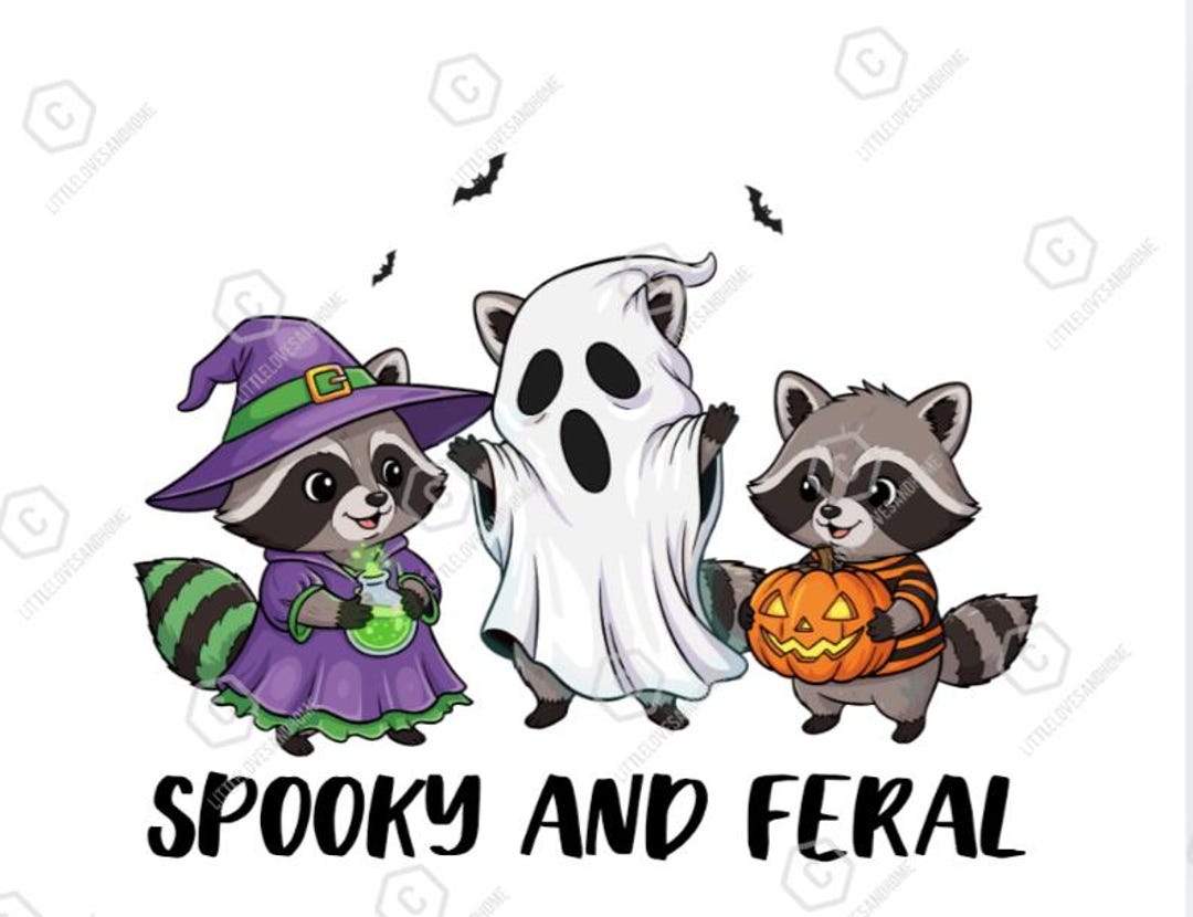 Spooky and Feral Baby Raccoon PNG Digital Design - Etsy