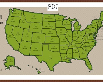 Map Usa Cross Stitch Etsy Map Usa Cross Stitch Etsy