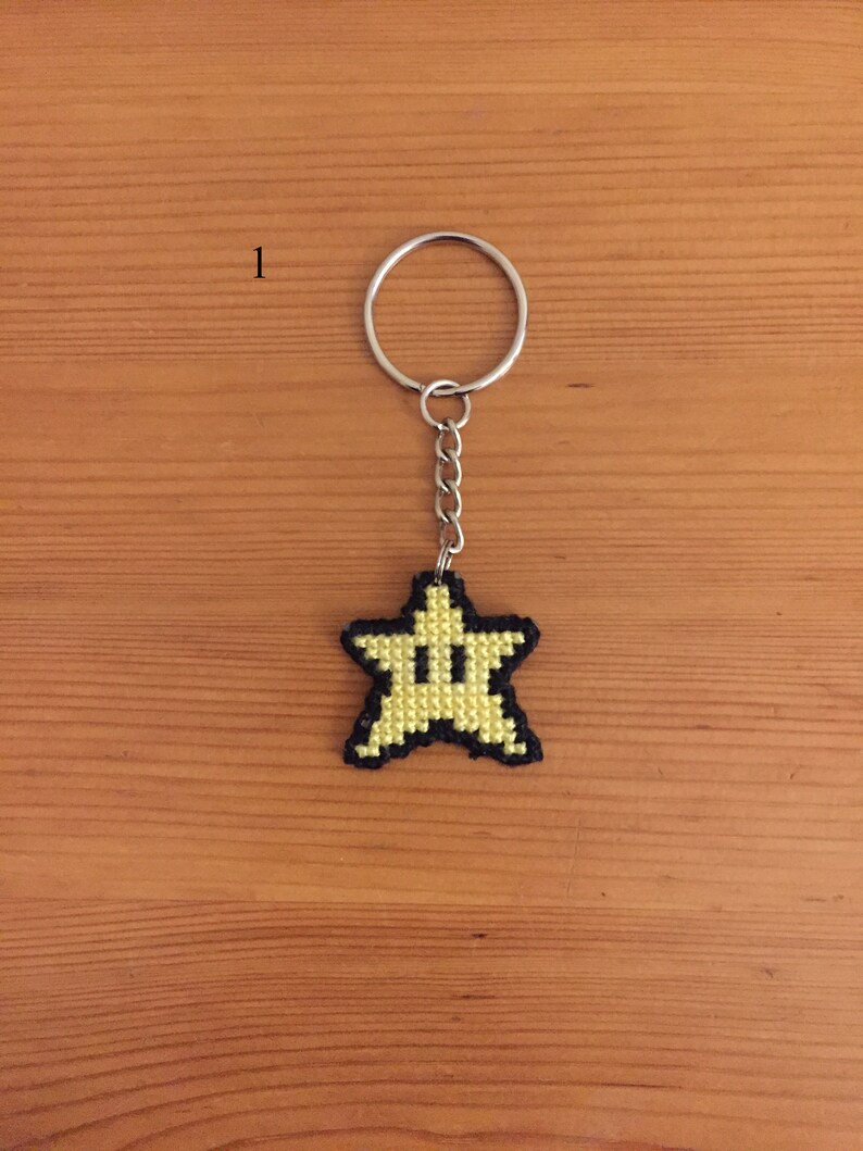 Mix and Match Super Mario Cross Stitch Keychain Set Nintendo Etsy