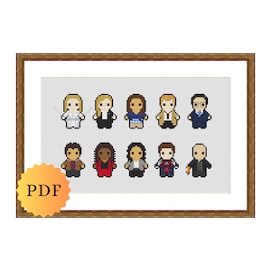 Counted Cross Stitch Sampler, Mini Superhero Character Collection, Cross Stitch Pattern Chart, Cute Cross Stitch, PDF Download
