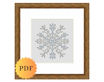 Counted Cross Stitch Pattern, Snowflake Cross Stitch Chart, Winter Cross Stitch Pattern, Small Cross Stitch, Printable PDF Instant Download