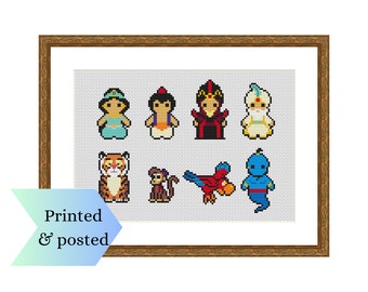 Printed Counted Cross Stitch Sampler, Mini Fairytale Character Collection, Cute Cross Stitch Pattern, Printed & Posted Pattern Chart