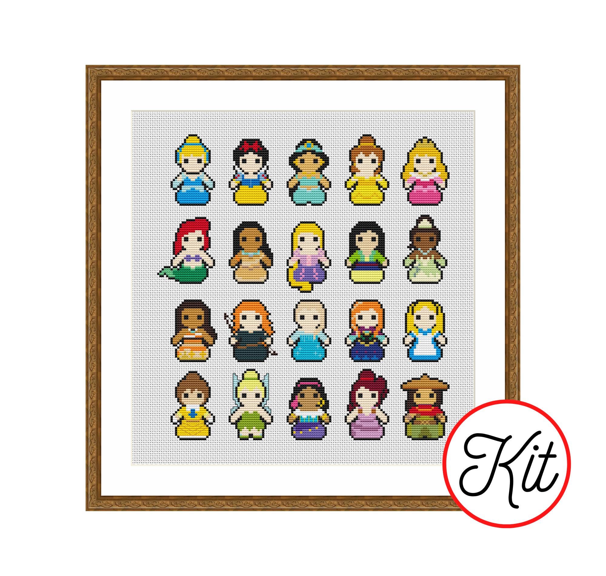 Kit Ricamo A Croce Ragazza E Doe - 27.9x20.3cm, Tessuto 14 Count, Con Filo E Ago, Design Floreale