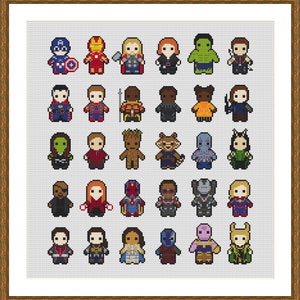 18 Count Cross Stitch Kit, Superheroes Character Collection, 14 or 18 Count Available Fabric, Thread, Needle and Pattern Chart Included image 2