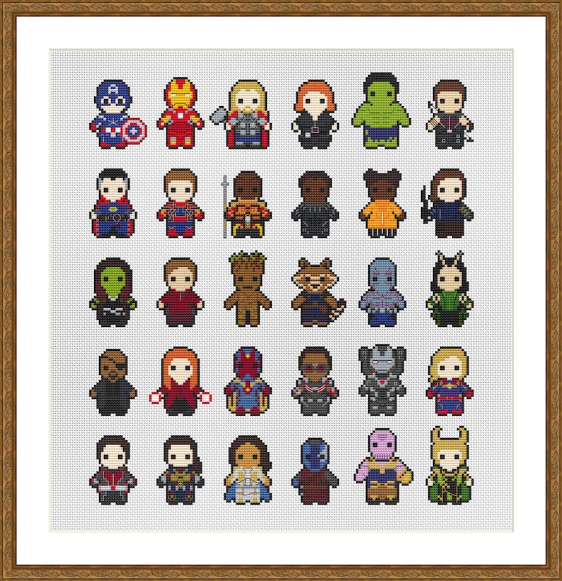 18 Count Cross Stitch Kit, Superheroes Character Collection, 14 or 18 Count Available Fabric, Thread, Needle and Pattern Chart Included image 2