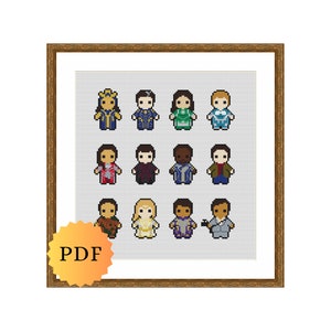 Counted Cross Stitch Sampler, Mini Superhero Character Collection, Cross Stitch Pattern Chart, Cute Cross Stitch Pattern, PDF Download