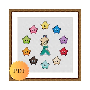 Counted Cross Stitch Sampler, Mini Character Collection, Video Game Cross Stitch, Cross Stitch Chart, Cute Cross Stitch, PDF Download