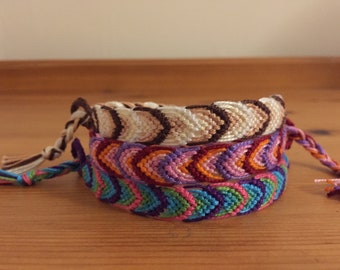 Handmade Chevron Style Adjustable Friendship Bracelet, Woven Friendship Bracelet, Summer Bracelet, Gift for a Friend, Cute Bracelet