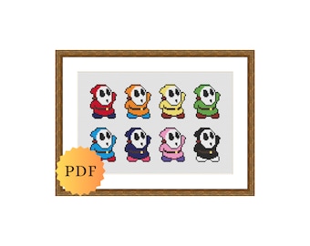 Counted Cross Stitch Sampler, Mini Character Collection, Video Game Characters, Cross Stitch Pattern Chart, Cute Cross Stitch, PDF Download