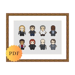 Counted Cross Stitch Sampler, Mini Sci-Fi Character Collection, Cross Stitch Pattern Chart, Cute Cross Stitch, PDF Download