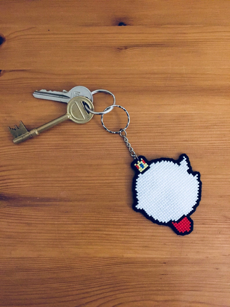 King Boo Super Mario Cross Stitch Keychain King Boo Cross Etsy