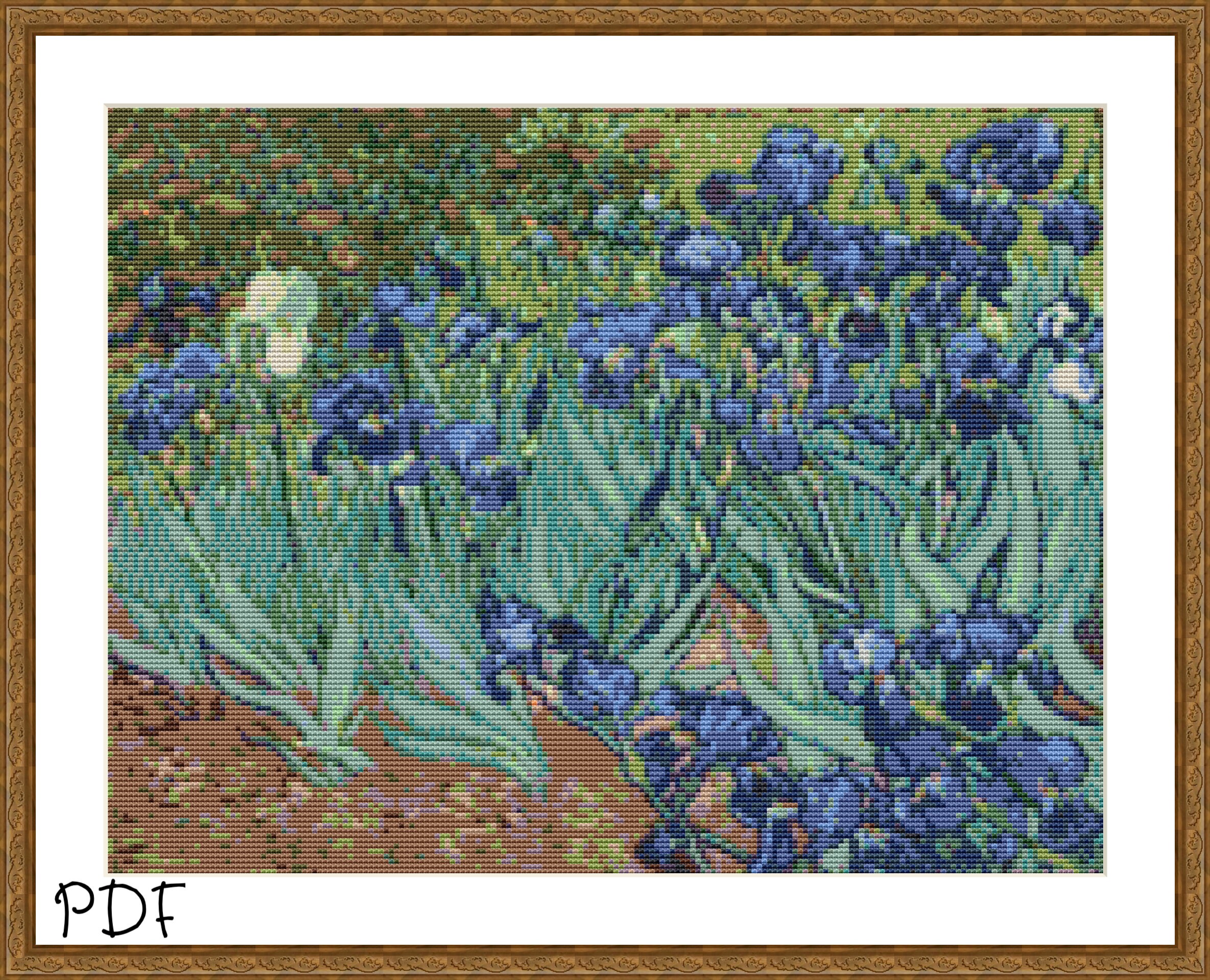 Van Gogh Irises Counted Cross Stitch Pattern Van Gogh Etsy