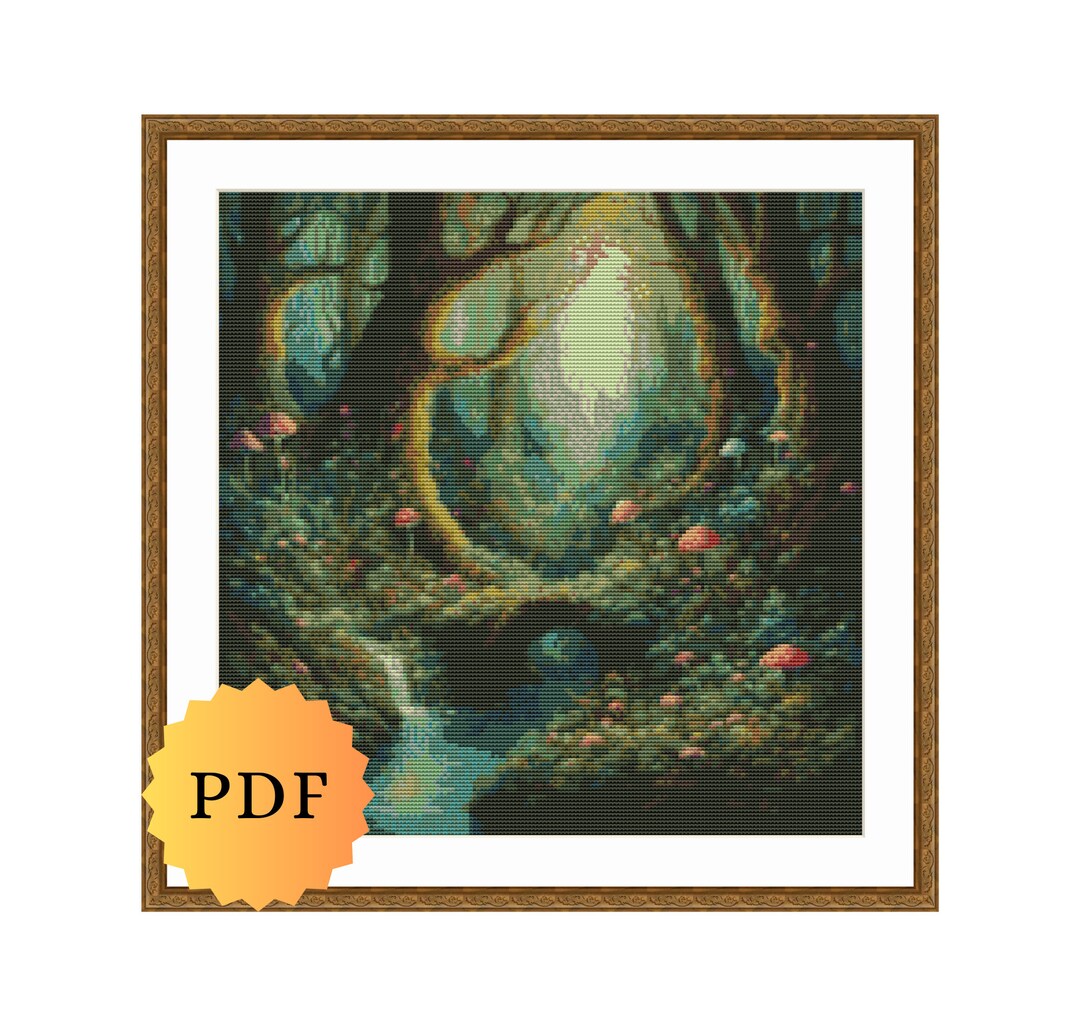 Enchanted Forest Counted Cross Stitch Pattern, Digital Cross Stitch ...