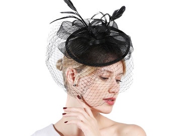 AODEW Womens Girls Pillbox Hat Fascinator Hair Clip Bowler Feather Flower Veil Wedding Party Hat AODEW Womens Girls Pillbox Hat Fascinator Hair Clip Bowler Feather Flower Veil Wedding Party Hat