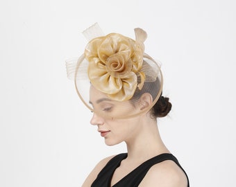 gold coloured hats for weddings
