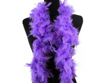PURPLE 2 Yards; Dress//Bridal//Costume//Halloween 2 Pcs THIN MARABOU FEATHER BOAS