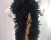 Black 40 Gram Chandelle Feather Boa, 2 Yard Long-Great for Party, Wedding, Halloween Costume Decoration