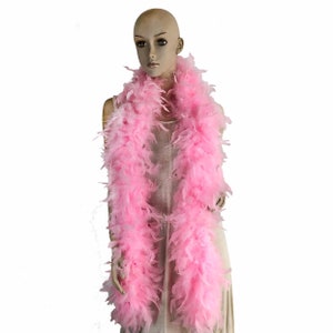 Pink Color 100 Gram Chandelle Feather Boa, 2 Yard Long-Great for Party, Wedding, Costume