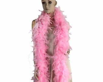 Pink Color 100 Gram Chandelle Feather Boa, 2 Yard Long-Great for Party, Wedding, Costume