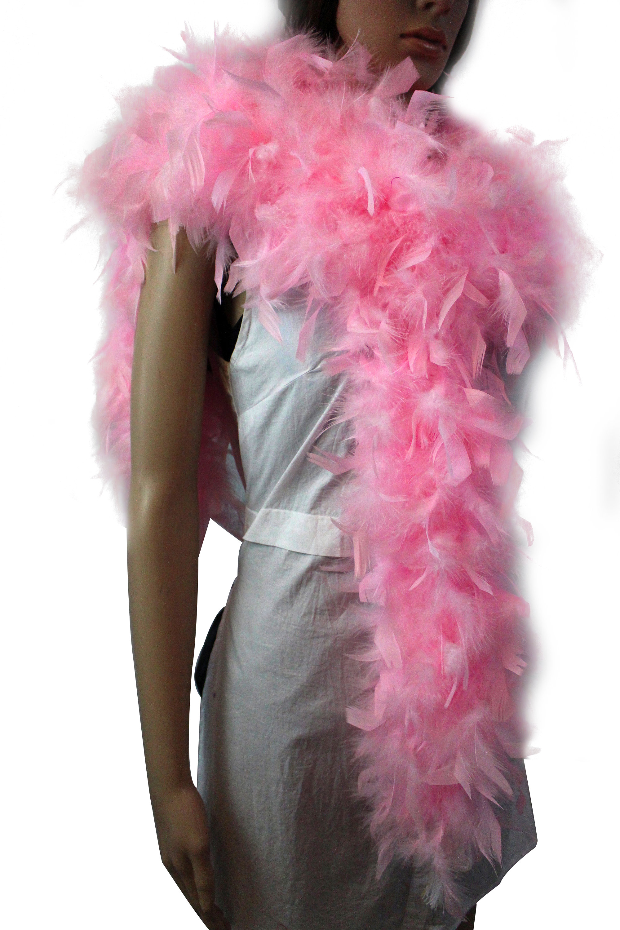 Light Pink Halloween Costume Christmas Tree and Home Decoration Wedding Larryhot Chandelle Pink Feather Boa 2Yards 75g Colorfu 20 LED Lights Boas for Party 