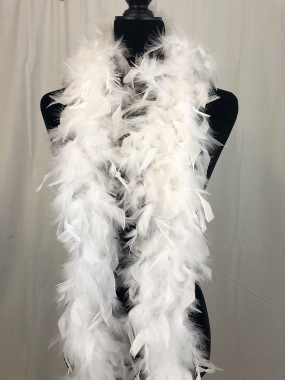White Color 60 Gram, 2 Yards Long Chandelle Feather Boa, Great for