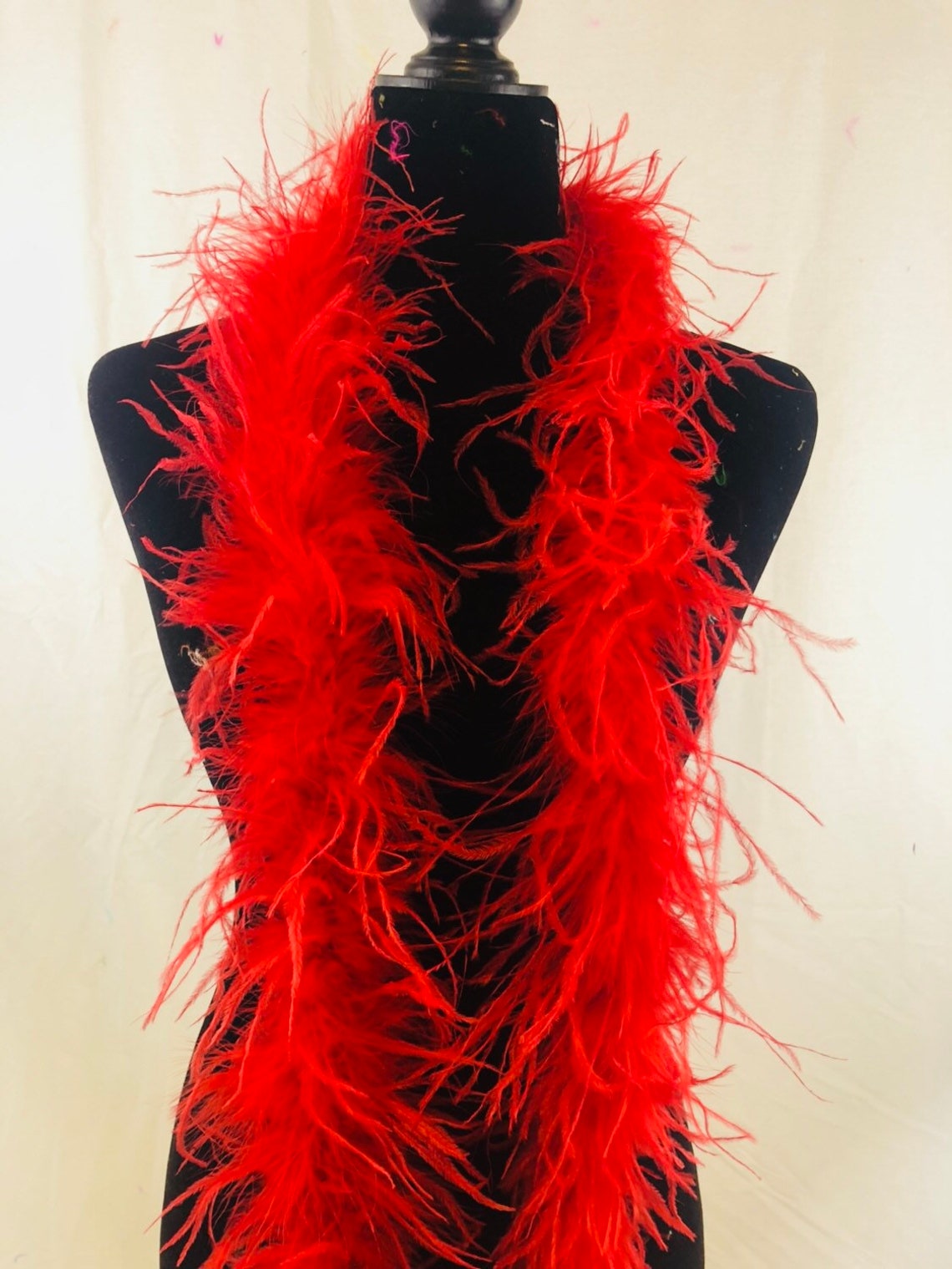 Red 1 Ply Ostrich Feather Boa Boas 2 Yard High Quality Etsy